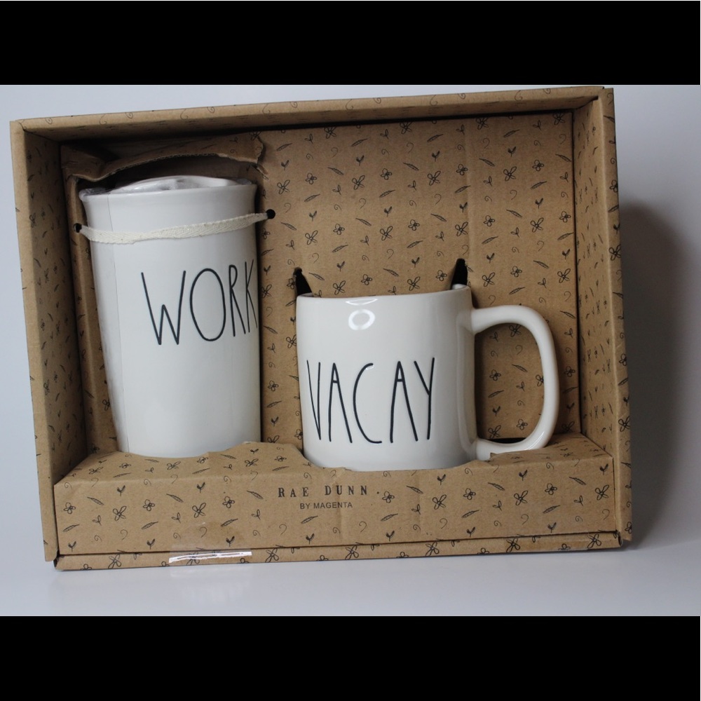 Rae Dunn Work and Vacay Coffee Mug Artisan